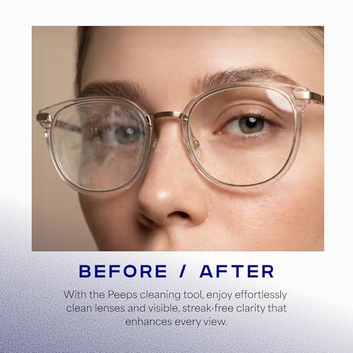 Image of Peeps Glasses Cleaner - for Eyeglasses, Reading Glasses, and More - Lens Cleaner with Carbon Microfiber Tech-Electroplated Silver-1 Count (Pack of 1)
