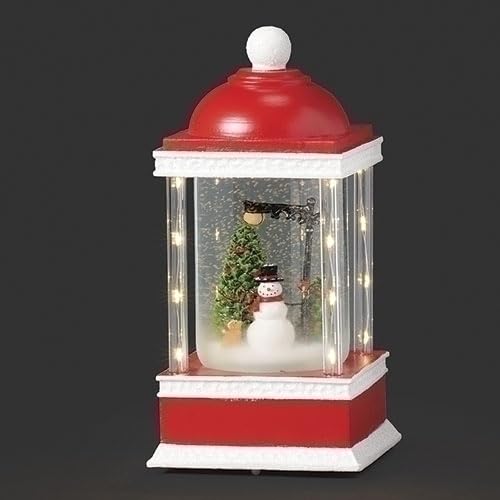 Roman 8.75" H 80mm Lighted Swirl Snowman in a Gazebo