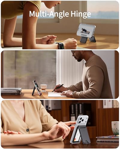 Image of iWALK Stronger Magnetic Wallet, Upgraded for MagSafe Wallet, RFID Blocking, 5 Card Holder with Adjustable Stand, Slim Leather Phone Wallets for iPhone 17 /16 /15 /14 /13 /12 Series, iPhone Wallets