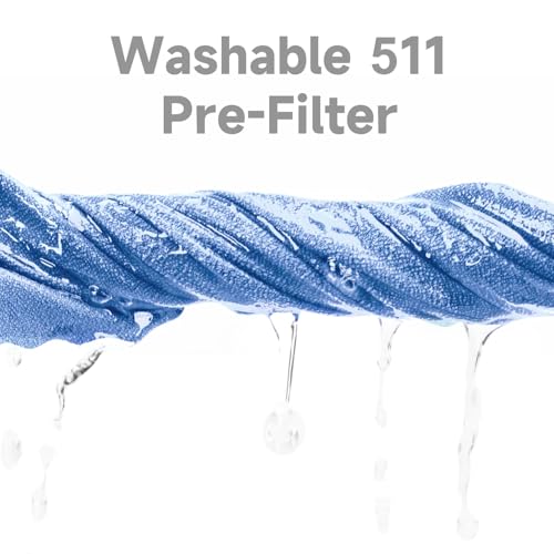 Image of 2 Packs 511 Replacement Filters Compatible with Blueair Blue Pure 511 Air Cleaner Purifier, 2 Stages Filter of Premium Filter and Activated Carbon with 2pcs Washable Cloth Cover Pre-Filters