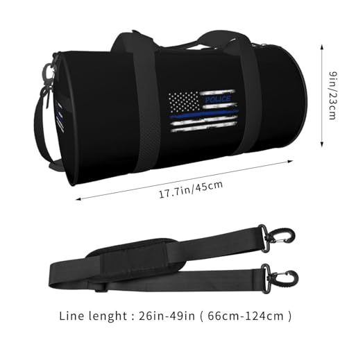 Police Thin Blue Line Convertible Garment Bag with Shoulder Strap, Carry on Garment Duffel Bag for Men Women - Rolling Foldable for Travel Luggage Bags (Black)3