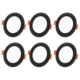 DUSKTEC Downlight LED Techo Empotrable Negro Inteligente 2700K-6000K Regulable, Smart Foco Empotrable Bluetooth, Compatible Alexa, 10W 1000 Lumen, 230V Ojos de Buey LED para Techo, 6 Pack