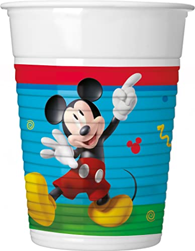 Procos - Copos de plástico Disney Mickey Rock The House (200 ml), 8 unidades, multicolor, 94240