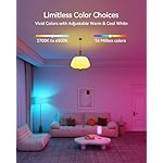 Matter Smart Light Bulbs, Color Changing Light Bulb, Work with Alexa and Google Assistant, Apple Home,16 Million Colors RGBCW, WiFi & Bluetooth LED Light Bulbs, A19, 800 Lumens, 2 Packs - Image 3