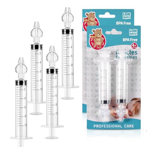 PLABBDPL 4 Pcs Aspirador Nasal, 10 ml Limpiador de Irrigador Nasal, Limpiador de Nariz Portátil para Bebés, Reutilizable de Aspirador Nasal de Silicone, Utilizado para Bebés y Recién Nacidos