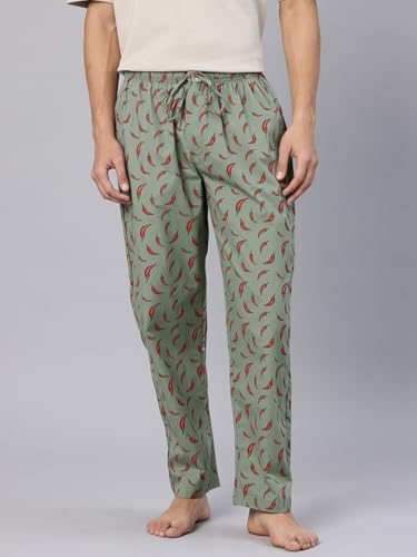 Image of Majestic Man Men's Printed Pure Cotton Lounge Pyjama | Comfort Fit | Elastic Waist with Drawstring | 3 Pockets | Button Closure