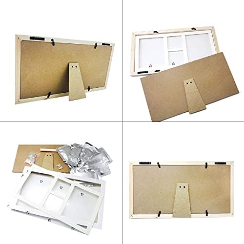TENQUAN Baby Footprint Kit & Handprint Kit, Wood Frame with 6 Packs Clay Picture Frame Kit for Baby Girl Gifts & Baby Boy Gifts, Memorable Keepsakes Gift for New Born