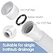 Oblectatio Low Profile Flexible Bathtub Shower Drain Pipe Kit - Flat P Trap for Freestanding Tub, 1 1/2 or 1 1/4 Inch (White)