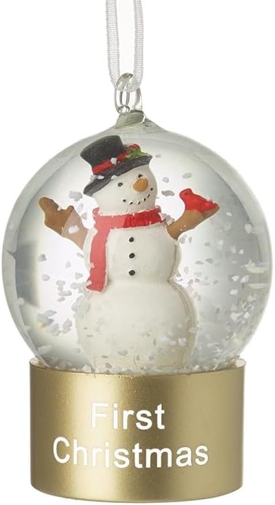 First Christmas Snowman Snow Globe Decoration