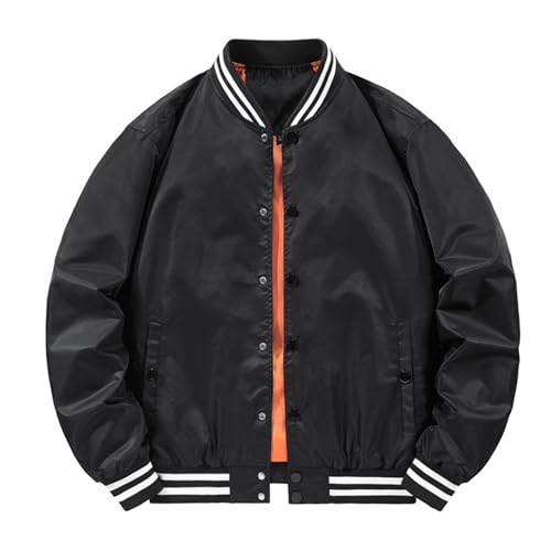JEShifangjiusu Mens Varsity Lightweight Jacket Casual Fall Spring Outdoor Coat Windbreaker Bomber Zip Up Bomber Jackets
