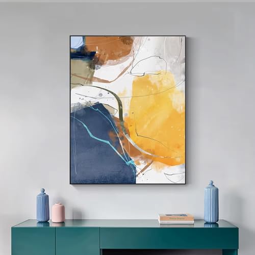 Tableaux abstraits géométriques aquarelle grand format 60x90 cm
