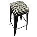 Barnett Home Decor Farmhouse Check Black Square Bar Stool Cushion with Ties - for 12