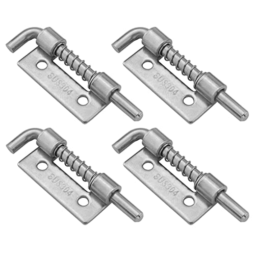Dghaop 4Pcs 304 Stainless Steel Flat Pin Hinge Spring Latch Movable Spring Bolt Hinge Door Shafts For Cabinet Door #TOP17