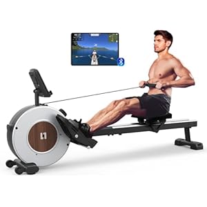 Neezee Rowing Machines, Rower Machines for Home Gym with Aluminum Rail, Water Rowing Machine with Tablet Stand, Water Resistance and LCD Display Rowing Machine