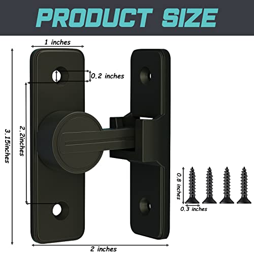 Wayda Barn Door Lock, 90 Degree Gate Latches Heavy Duty Sliding Door Latch, Barn Door Latch Lock For Sliding Swing Door, Bathroom, Garden, Window, Outdoor (Matte Black) #TOP1