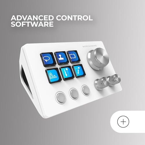 Control deck compact Mars Gaming MSD-Two blanc avec 6 touches LCD - 5
