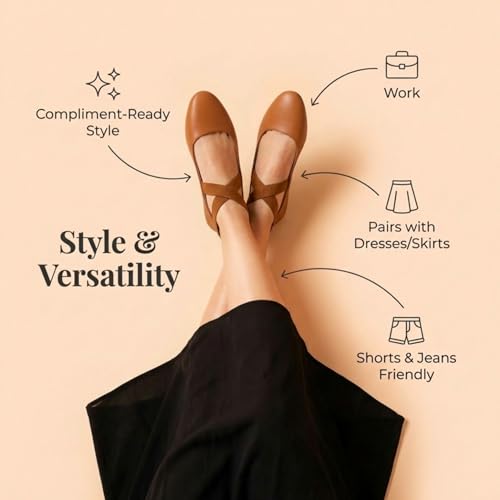 Image of EMMA NEW YORK Ankle Strap Flats for Women, Women Flat Ballerina Shoes, Women's Ballet Flats with Strap