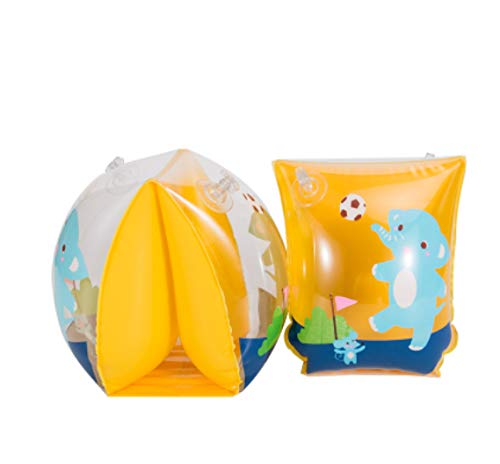 asdf Brazo Infantil Anillo Flotante Equipo De Natación Bebé Adulto Aprender Anillo De Brazo De Natación Manga De Agua Flotante Inflable Seguridad Anillo De Vida (Bebé Elefante Naranja)
