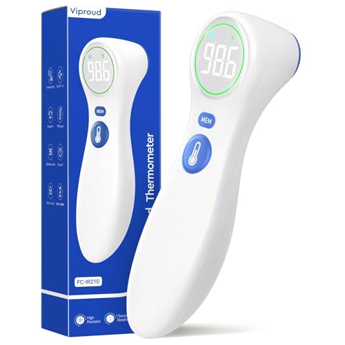 No-Touch Thermometer for Adults and Kids, 1-Second Fast Reading, Color-Coded