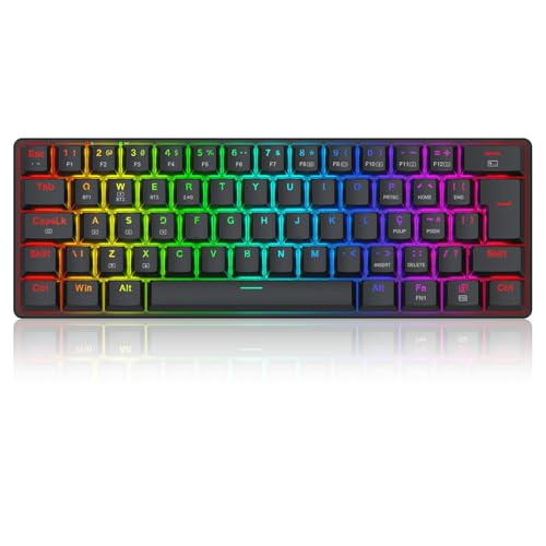 Teclado Gamer Redragon Jax Pro 3 mode S/F RGB Preto 60% Switch Marrom K613-KBS PT-BROWN