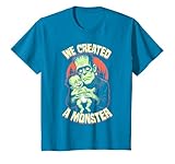 Nous avons créé un monstre pour Halloween Drôle rétro vintage mignon papa Frankenstein monstre tenant petit garçon ou fille enfant bébé et paternité nouveau bébé annonce citation design
