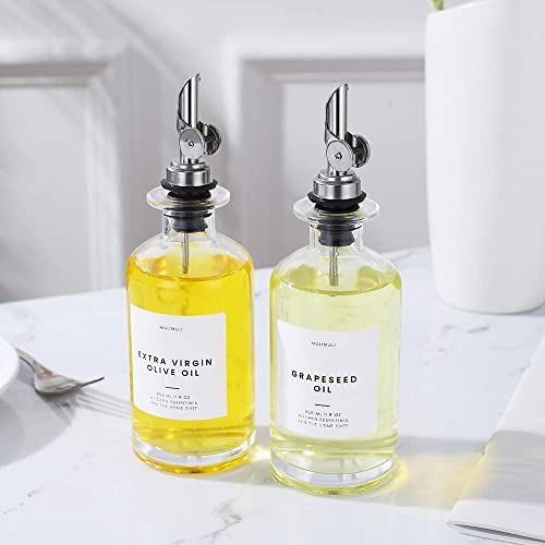 Molimoli Oil and Vinegar Dispenser with Metal Pour Spout, Weighted Pourer, Glass Bottle Dispenser for Kitchen, Olive Oil Cruet, Glass Olive Oil Bottle | 350ml, Set of 2 by Molimoli - Image 6