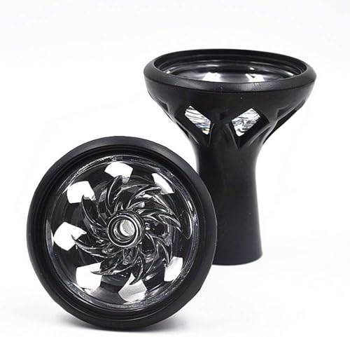 Image of Al Kian Funnel Glass Silicon CHillum For Sheesha Hookah (BLACK)