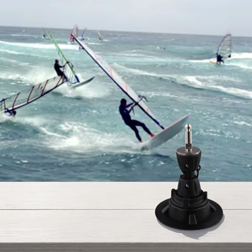 Windsurf Mast Base Plate for Sailboard - Low Profile Tendon Mast Foot with 360 Degree Swivel, PVC Sail Base Compatible with Windsurfing Boards - Thumbnail 3