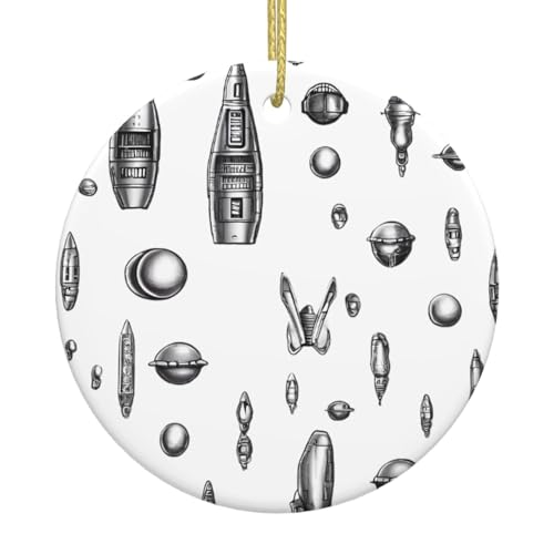 Adornos de cerámica de Navidad de estilo tecnológico, perfectos para oficinas, salas de estar o dormitorios