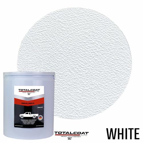 Total Coat Roll On Truck Bed Liner Paint; Heavy Duty Coating Protection for Box Trucks, Pickups, Cargo Vans (1 Gallon Kit, White)