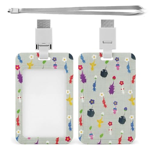 ピクミン IDカードホルダー 縦型 社員証 カードケース ネームホルダー 名札ホルダー カードケース メンズ ネックストラップ 吊り下げ パスケース カード入れ 名札ケース 通勤 通学 男女兼用 定期入れ 名刺入れのサムネイル