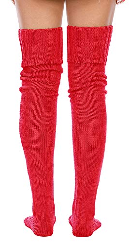 Image of Leoparts Women's Cable Knitted Thigh High Boot Socks Extra Long Winter Stockings Over Knee Leg Warmers