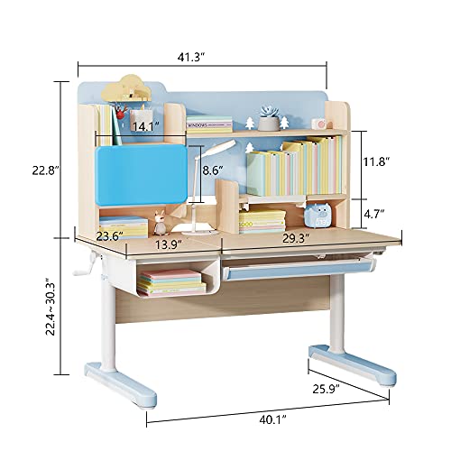 image for FCD Wood Adjustable Height Ergonomic Kids Study Desk Drafting Table Co