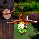 KS Verlichting Hoflampe Dolce - Wandleuchte im Landhausstil, ohne Bewegungsmelder & Leuchtmittel - Für Hof & Garten - Hochwertiges Kupfer lackiert, handgemacht - Für Halogen & LED - Max. 60W