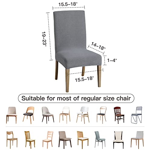 Maodu Dining Room Chair Covers Set Of 2, Parsons Chair Slipcover Removable Washable Kitchen Chair Protector Covers For Dining Room,Party,Hotel, Lightgrey #TOP5