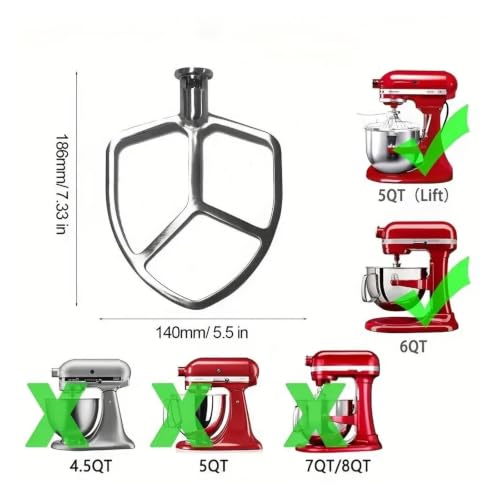 Accesorio para batidor plano de acero inoxidable duradero KitchenAid 4