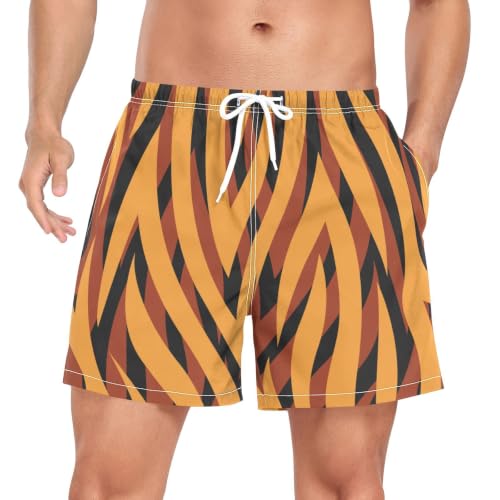 Bañador de secado rápido para hombre con estampado de cebra naranja