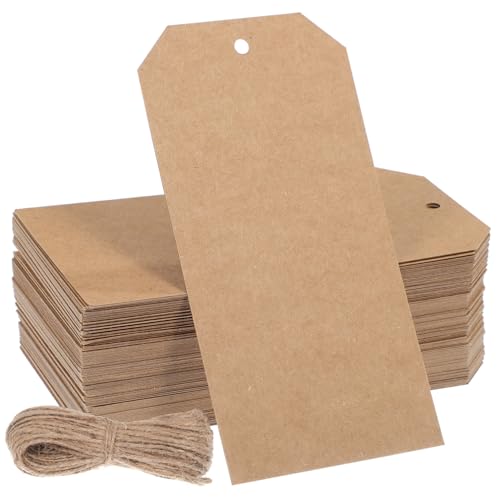 Gatuida 200 Pcs Kraft Paper Tags String Shipping Labels Label Wire Key Labels Tags Paper Wire Tags