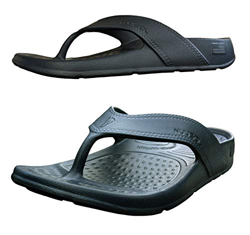 Image of NUUSOL Unisex Cascade Flip Flops; Non-Slip Hiking /Plantar Fasciitis Footwear; Soft Cushion, Lightweight & Comfortable; Arch Support & Textured Footbed, Pain Relief for Joint, Neck & Back Injuries