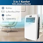KLIM AC12000 | Leistungsstarke und Leise Mobile Klimaanlage mit 12.000 BTU + NEU + mit Integrierter Entfeuchtungsfunktion, Ventilator und Kühlmodus + Fernbedienung + 5 JAHRE SCHUTZ – Bild 3