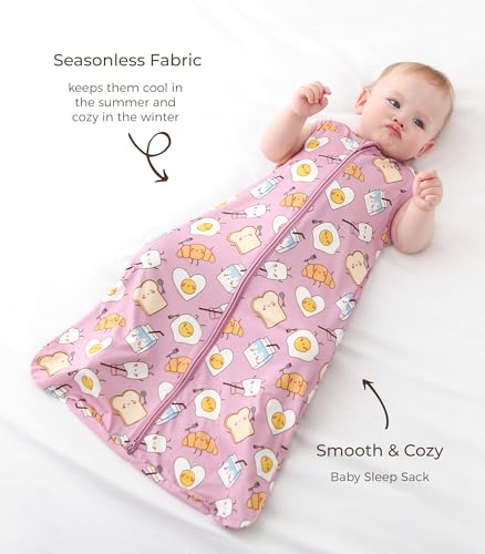 Image of Baby Sleep Sack Soft Wearable Blanket 2-Way Zipper Sleeping Bag for Girls Boys 0-3T, Viscose Made from Bamboo