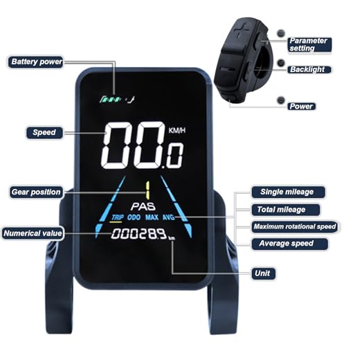 Compteur kilométrique de vélo étanche avec écran LCD clair pour VAE