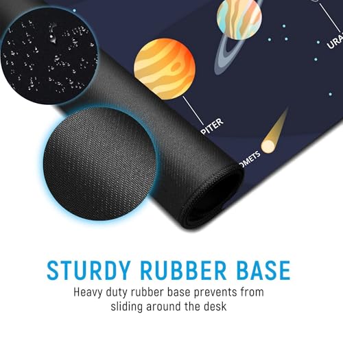 Image of Solar System XL Extended Gaming Mouse Pad | XXL Large Desk Mat 60x30cm for Laptop & PC | Non-Slip Rubber Base, Waterproof, Durable & Smooth Surface | Office, Gaming & Study
