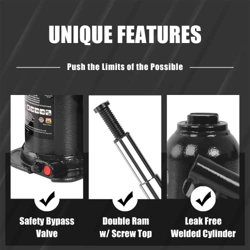 Torin ATH80802XB 8 Ton (16,000 Lbs) Double Ram Welded Hydraulic Car Bottle Jack thumb #2