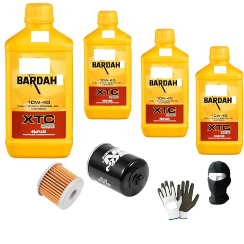 1 filtro di olio aftermarket KIT TAGLIANDO PER MOTO CON 4 LITRI DI OLIO+1 FILTRO OLIO COMPATIBILE CON APRILIA RX 125 MANUTENZIONE CAMBIO OLIO BARDAH L XTC C60 10W-40 POLAR PLUS FULLERENE SYNTH SPECIAL