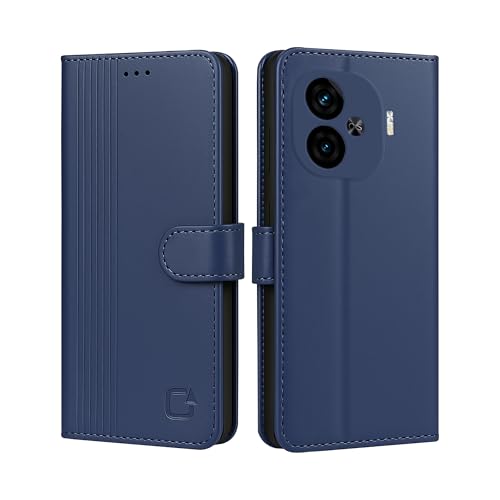 Image of AIBEX Shock Proof Flip Compatible for iQOO Neo 10R 5G Flip Cover Leather Finish | Inside TPU with Card Pockets | Wallet Stand | Complete Protection Flip Case - Blue