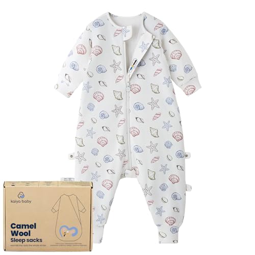 kaiya baby Unisex Toddler Sleep Sack with Feet 1.0 Tog Split Legs Sleep Sack 18-36 Months Sleep Bag Walker Gifts for Boys & Girls Shell