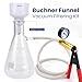 ALWSCI 1000ml Burchner Vacuum Filtration Kit – 1L Vacuum Flask Borosilicate Glass 3.3, Porcelain Buchner Funnel, Hand Vacuum Pump, 100PCS Filter Papers, Tubing & Stopper for Lab/Education