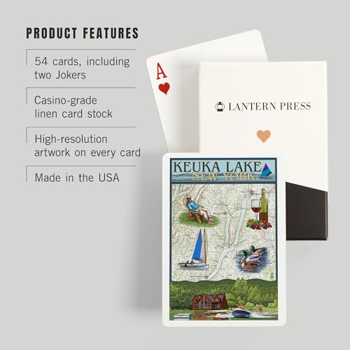 Lantern Press Keuka Lake Naipes Póker 52 Cartas miniatura 3