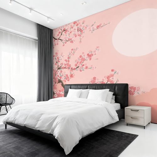 Papier peint fleur de cerisier pour masquer un mur abîmé - 6